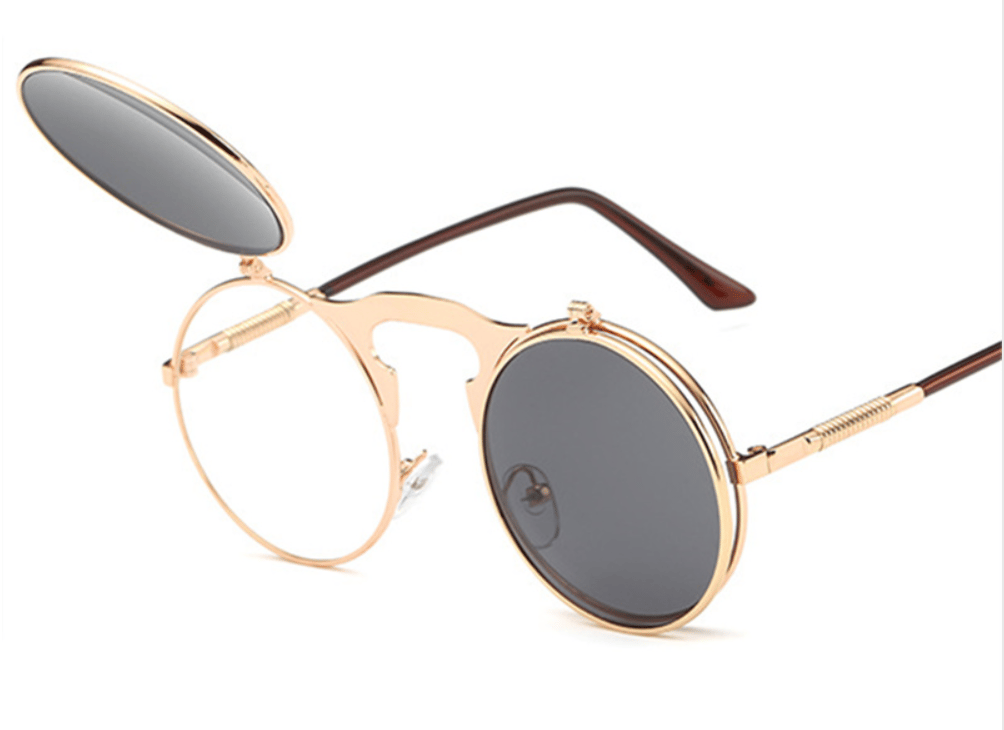 Gold hipster sunglasses